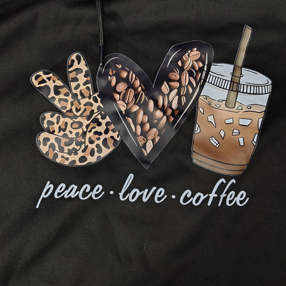 Black Peace Love Coffee Hoodie
